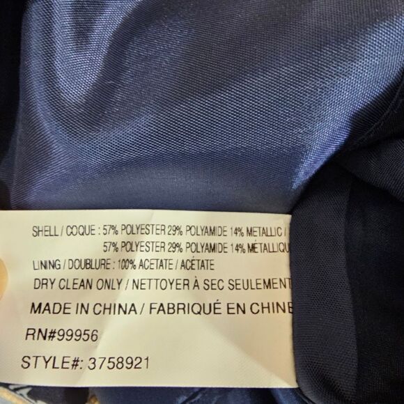 Shoshanna Florin Brocade Mermaid Cocktail Dress in Navy - Size 4 - Picture 8 of 8